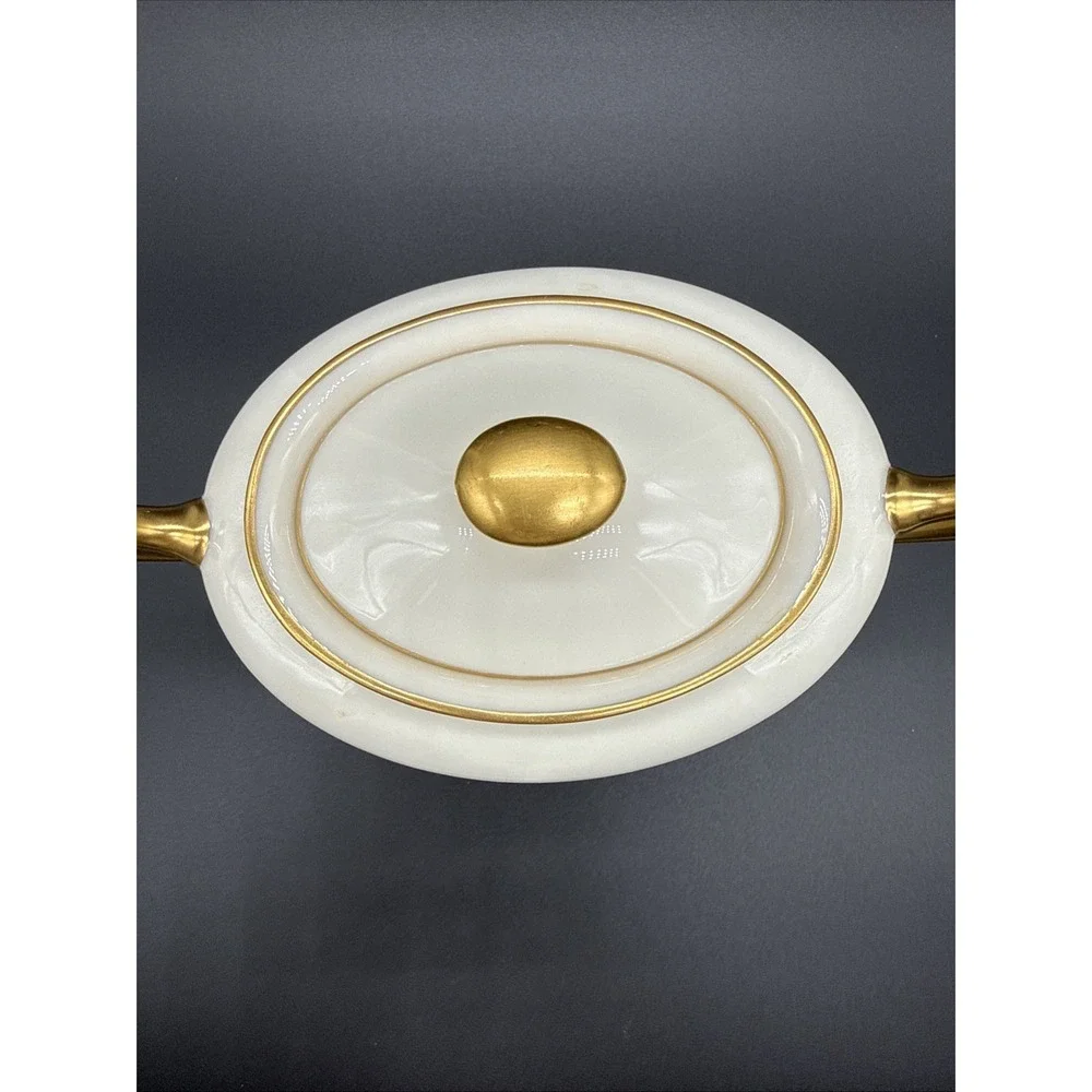 Lenox Ivory Fine China Gold Encrusted Creamer and Sugar Bowl Set 24k Gold Trim